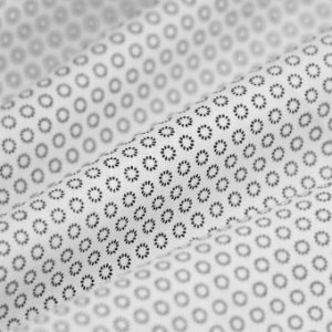 Duo bouillottes sèches en coton aux graines de lin, déhoussables et lavables - Cercles noirs fond blanc