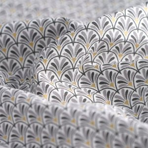 Etui livret de famille - Couleur au choix - Eventails japonnais gris