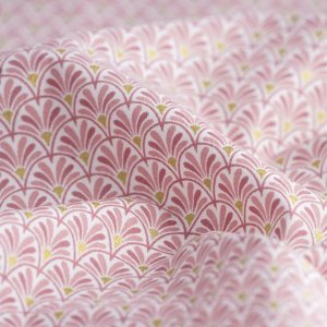 Etui livret de famille - Couleur au choix - Eventails japonnais rose