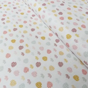 Duo bouillottes sèches en coton aux graines de lin, déhoussables et lavables - Feuilles multicolores