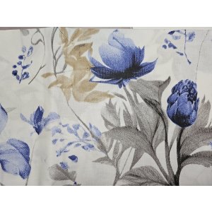Duo bouillottes sèches en coton aux graines de lin, déhoussables et lavables - Fleurs bleues
