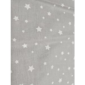 Duo bouillottes sèches en coton aux graines de lin, déhoussables et lavables - Grandes étoiles blanches fond gris