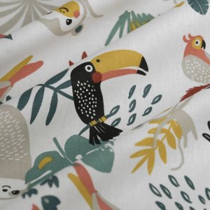 Duo bouillottes sèches en coton aux graines de lin, déhoussables et lavables - Jungle