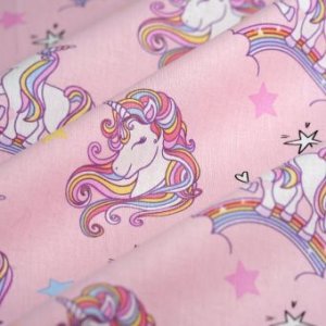 Duo bouillottes sèches en coton aux graines de lin, déhoussables et lavables - Licornes arc en ciel