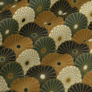 Duo bouillottes sèches en coton aux graines de lin, déhoussables et lavables - Mandala éventails tricolores