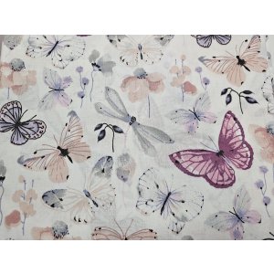 Duo bouillottes sèches en coton aux graines de lin, déhoussables et lavables - Papillons