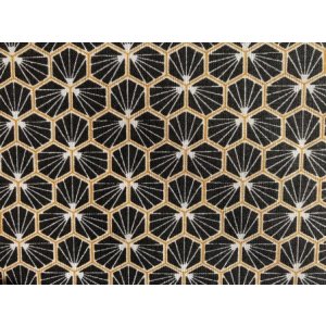 Duo bouillottes sèches en coton aux graines de lin, déhoussables et lavables - Riad noir et doré