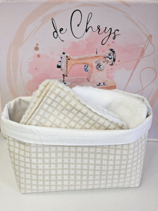 Lingette démaquillante / visage lot de 7 et son panier