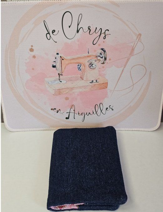 Etui à passeport Jeans/Rose/Doré