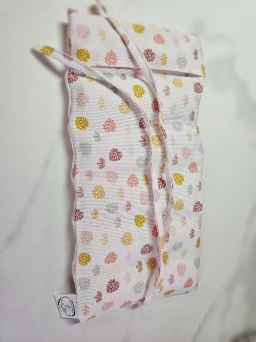 Bouillotte sèche en coton aux graines de lin, déhoussable et lavable