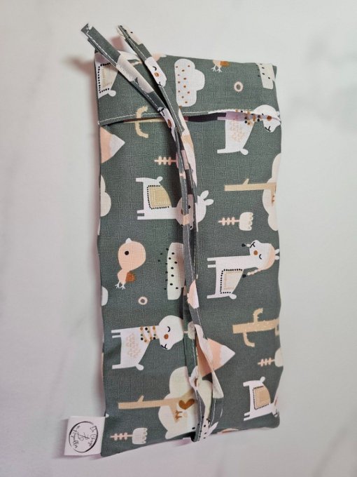 Bouillotte sèche en coton aux graines de lin, déhoussable et lavable