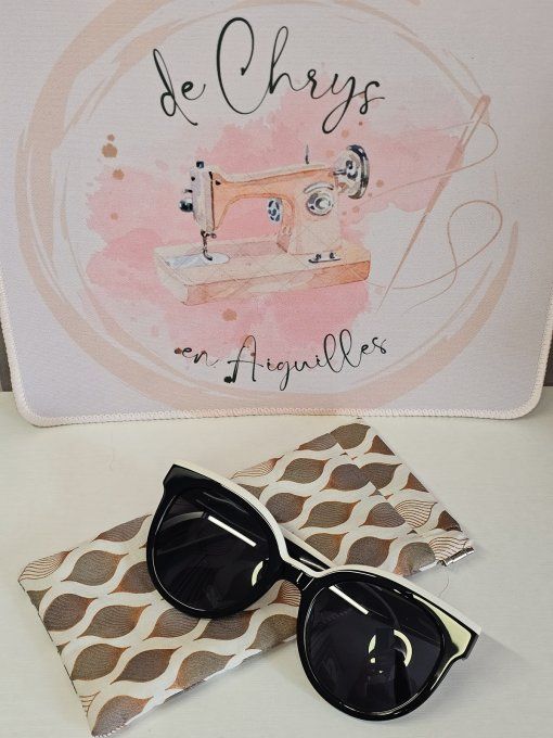 Etui à lunettes- Rose gold & Blanc