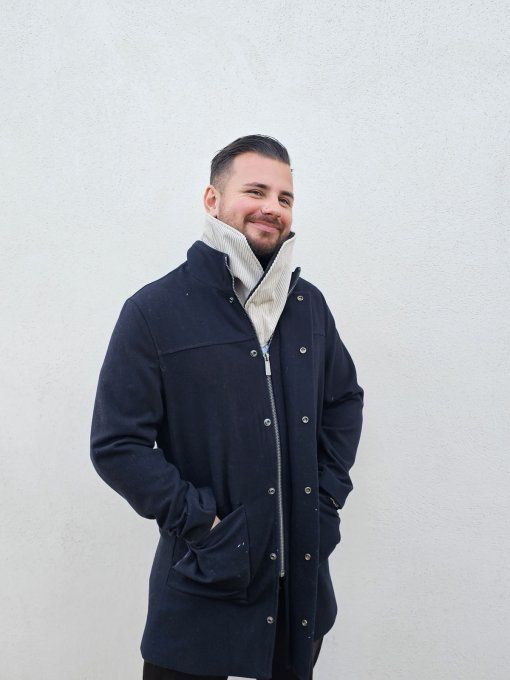 Tour de cou- Snood LA MALBAIE-Velour Grège & noir HOMME/FEMME