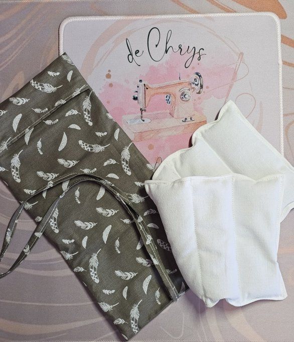 Duo bouillottes sèches en coton aux graines de lin, déhoussables et lavables