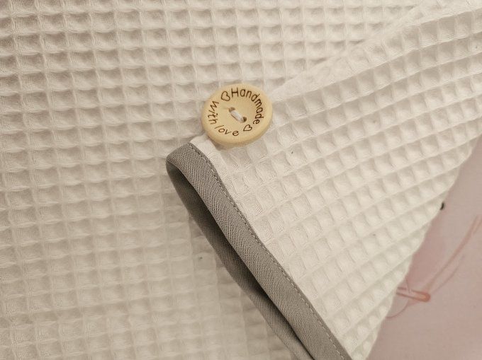 Couronne de bain Blanc/bord blanc & gris perle