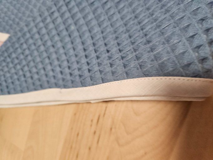 Couronne de bain bleu jeans/bord blanc