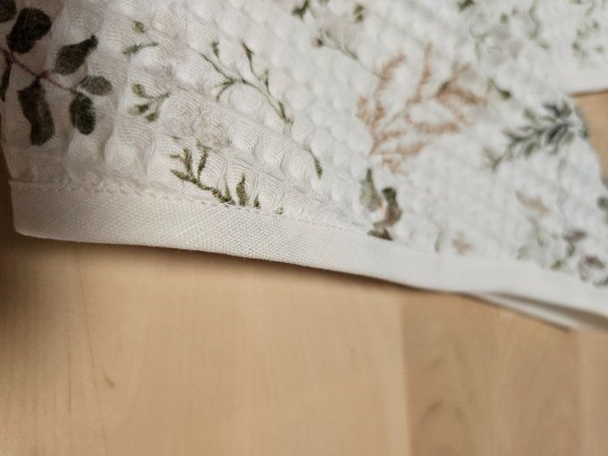 Couronne de bain feuillage/bord blanc