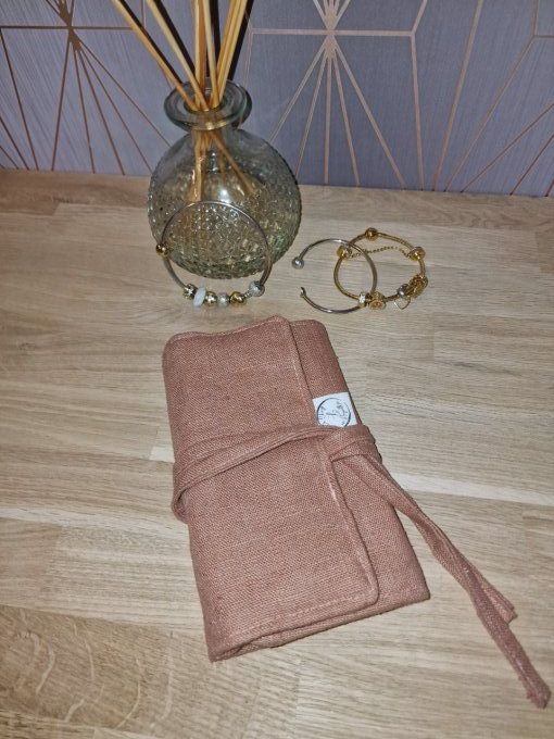 Etui à bijoux nomade (Terracotta/Blanc)